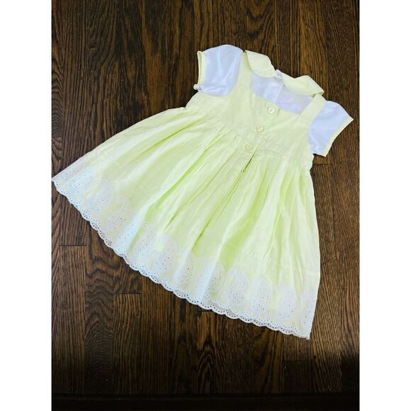 NEW First Impressions Baby Girl 6-12 Months Lemon Lime Embroidered 2-piece Dress - Picture 2 of 7
